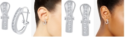 Macy's Diamond Channel-Set J-Hoop Earrings (1/2 ct. t.w.) in 10k White ,Yellow or Rose Gold